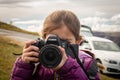Sarnano - Italy - November 04 2019 - Girl is taking a picture
