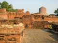 The Dhamekh Stupa and archaeological ruins at the ancient Buddhist site in the