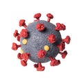 SARS-CoV-2 coronavirus closeup isolated