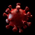 Abstract coronavirus SARS-CoV-2 3D cell