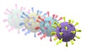 SARS-CoV-2 Omicron / Delta variant coronavirus mutation scientific illustration