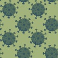 SARS-CoV-2 seamless pattern with regular and symmetric elements distribution.