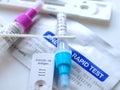 Group of Corona or Covid-19 rapid tests for home testing Royalty Free Stock Photo