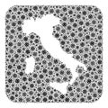 Map of Italy - SARS Virus Mosaic with Subtracted Space