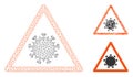 SARS Virus Warning Vector Mesh Carcass Model and Triangle Mosaic Icon