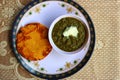 Sarson da saag and Makki ki roti Royalty Free Stock Photo