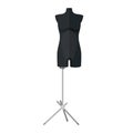 Sartorial mannequins long in black are isolated on a white background. Mannequins form the body of a woman. Silhouette of a person