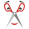 Sartorial scissors with eyes and mouth Royalty Free Stock Photo