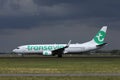 Transavia Airlines airplane doing taxi
