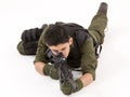 SAS Soldier in Prone pose Royalty Free Stock Photo