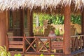 Sasak bamboo house, Lombok resort terrace detail