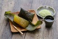 Sasamaki, glutinous rice dumplings wrapped in bamboo leaves, Japanese local confection