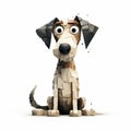 Sasbennett: The Adventurous Cubist Dog - 3d Illustration