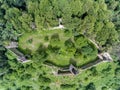 Saschiz Fortress aerial view Royalty Free Stock Photo