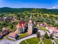 Saschiz medieval Fortified Church in Transylvania, Romania near Royalty Free Stock Photo