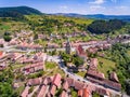 Saschiz medieval Fortified Church in Transylvania, Romania near Royalty Free Stock Photo