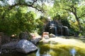 Sasebo Japanese Garden Waterfall in Late Summer in New Mexico Royalty Free Stock Photo