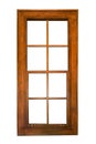 Sash wooden window isolated Royalty Free Stock Photo