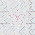 Sashiko. Abstract seamless pattern. Sakura flower. Royalty Free Stock Photo