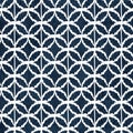 Sashiko indigo dye pattern with traditional white Japanese embroidery