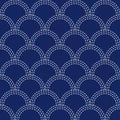 Sashiko pattern. Vector seamless embroidery Japanese traditional art