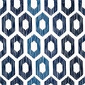 Sashiko seamless indigo dye pattern with traditional white Japanese embroidery Royalty Free Stock Photo