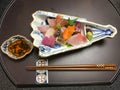 Sashimi different raw sea food Hakone Japan