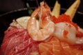 Sashimi Don, Danburi or Japanese rice bowl. Royalty Free Stock Photo