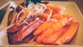 Sashimi japanese food closeup shot Retro