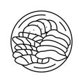 sashimi japanese food line icon vector illustration
