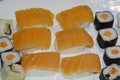 Sashimi and makis, sushi plate