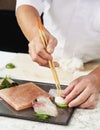 Sashimi Platter with Himalayan Rock Salt, Premium Sashimi prepared by chef Royalty Free Stock Photo