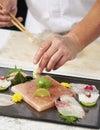 Sashimi Platter with Himalayan Rock Salt, Premium Sashimi prepared by chef Royalty Free Stock Photo