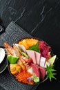 Sashimi set arranged on bowl Royalty Free Stock Photo