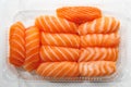 Sashimi sushi set in a plastic box container Royalty Free Stock Photo