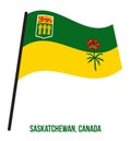 Saskatchewan Flag Waving Vector Illustration on White Background. Provinces Flag of Canada