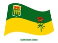 Saskatchewan Flag Waving Vector Illustration on White Background. Provinces Flag of Canada