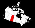Saskatchewan Highlighted on Canada Map for Geography Education Royalty Free Stock Photo