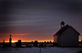 Saskatchewan Prairie Sunset Royalty Free Stock Photo