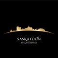 Saskatoon Saskatchewan Canada city skyline silhouette black back