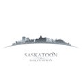 Saskatoon Saskatchewan Canada city skyline silhouette white back