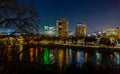 Saskatoon skyline, core downtown, Saskatchewan, Canada. Royalty Free Stock Photo