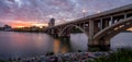 Saskatoon skyline at night Royalty Free Stock Photo