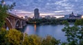 Saskatoon skyline at night Royalty Free Stock Photo