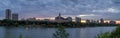 Saskatoon skyline at night Royalty Free Stock Photo