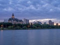 Saskatoon skyline at night Royalty Free Stock Photo