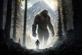 Sasquatch in the mountain - KI