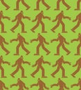 Sasquatch pattern seamless. Bigfoot background. Abominable snowman ornament. Yeti texture