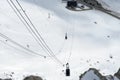 SASS PORDOI, TRENTINO/ITALY - MARCH 26 : View Cable Cars from Sa