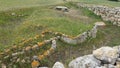 Sassari, Sardinia in Italy, May 18 2023. Remains of ancient settlements in Monte d' Accoddi.